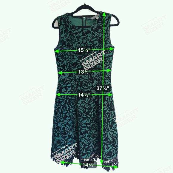 Donna Ricco Green Velvet Burnout Fit & Flare Dress Size 4 Holiday - Picture 8 of 9